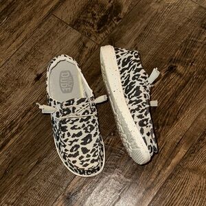 Hey Dude cheetah grey Wendy slip on. WORN BARELY ONCE.